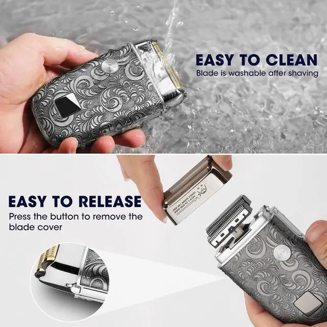 Alt view image 5 of 7 - Suttik Electric Razor Foil Shavers Hair Clippers for Men, Beard Trimmer and Electric Shaver for Men Face with Replacement Blade, Waterproof