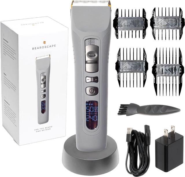 Main image of Brio Beardscape V1 Beard Trimmer for Men, Hair Trimmer for Men with Low-Friction Ceramic Blade, Quiet Beard and Mustache Trimmer for Men (Gray)