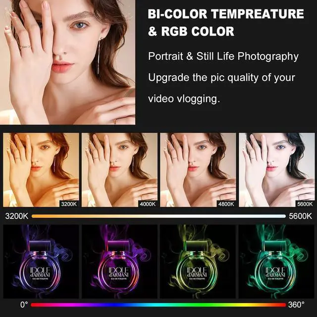 Alt view image 2 of 7 - GVM RGB LED Video Light, 800D Studio Light with APP Control Lighting Kit Photography Light 1 Pack with 8 Kinds Scene Lights, 3200-5600K CRI 97 LED Panel Light for YouTube Studio, Video, Portrait