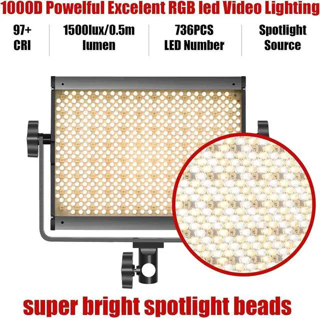 Alt view image 3 of 7 - GVM RGB LED Video Light, 800D Studio Light with APP Control Lighting Kit Photography Light 1 Pack with 8 Kinds Scene Lights, 3200-5600K CRI 97 LED Panel Light for YouTube Studio, Video, Portrait