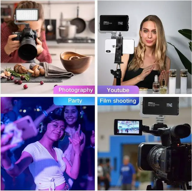 Alt view image 6 of 6 - RGB Camera Light,32Wh Built-in 4300mAh Rechargeable Battery 360°Full Color Gamut 9 Light Effects,2600-10000K LED Video Light Panel with Aluminum Alloy Body, Adjustable Tripod Stand
