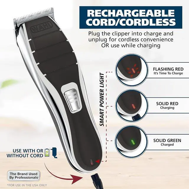 Alt view image 6 of 6 - Wahl Clipper 2-in-1 Shaver and Hair Clipper Lithium-Ion Rechargeable Cord Cordless Hair Clipper and Shaver Combo Kit - Model 79568