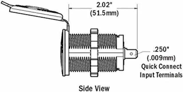Alt view image 3 of 3 - Blue Sea Systems 1045 Fast Charge 4.8A Dual USB Charger Socket Mount, 12V/24V