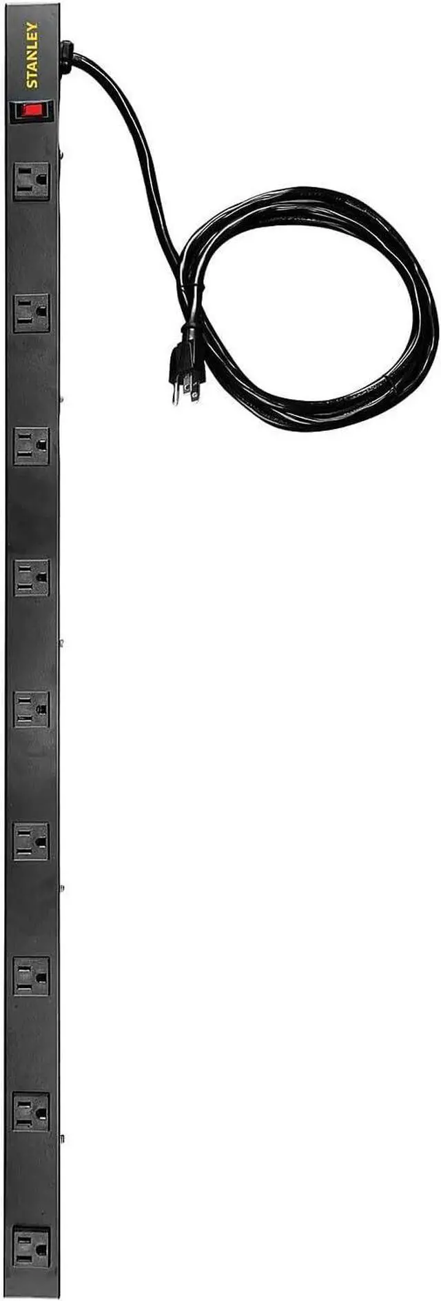 Alt view image 3 of 5 - Stanley 31610 SurgeMax Pro 9 Outlet Metal Surge Protector, Black, 6 ft