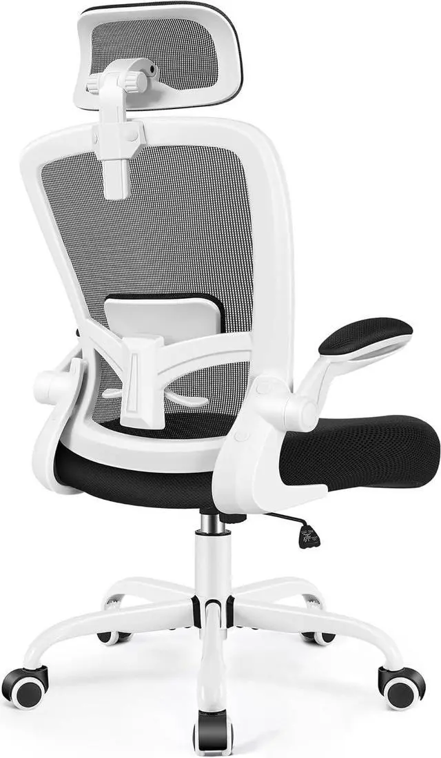 Main image of FelixKing Ergonomic Office Chair, Headrest Desk Chair with Adjustable Lumbar Support, Home Office Swivel Task Chair with High Back and Armrest, Adjustable Height Gaming Chair (White)