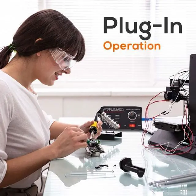 Alt view image 2 of 7 - Pyramid Universal Compact Bench Power Supply - 7 Amp Regulated Home Lab Benchtop AC-Dc Converter Power Supply for CB Radio, HAM W/ 13.8 Volt Dc 120V AC Supply, Dual USB, Cigarette Lighter PSU990KX