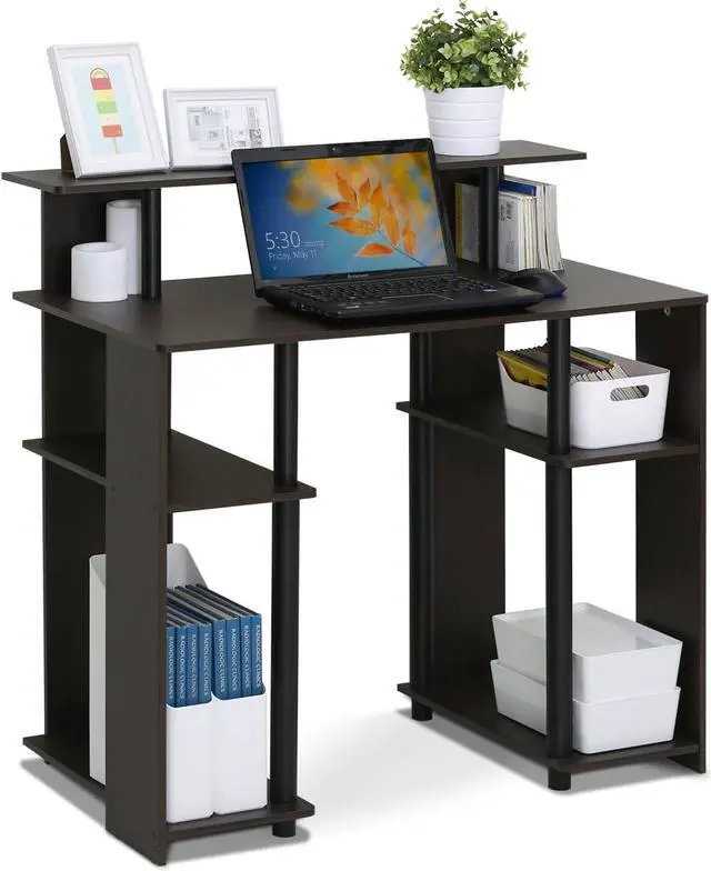 Alt view image 4 of 6 - Furinno JAYA Simple Design Computer Writing Desk, Walnut