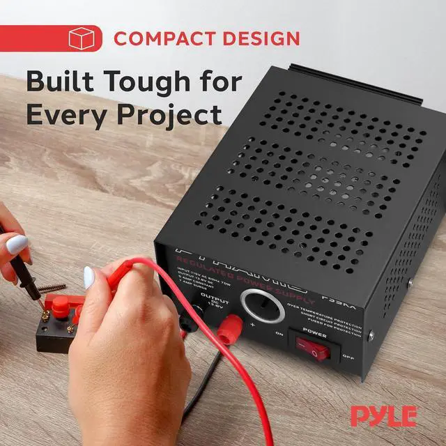 Alt view image 5 of 7 - Pyramid PS9KX Universal Compact Bench Power Supply-5 Amp Linear Regulated Home Lab Benchtop Converter w/ 13.8 Volt DC 115V AC 70 Watt Input, Screw Type Terminal, 12V Car Cigarette Lighter