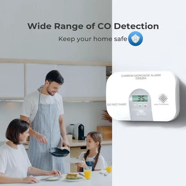 Alt view image 6 of 6 - Siterwell Travel Carbon Monoxide Detector, 7 Year Product Life Carbon Monoxide Detectors with LCD Digital Display and Sound Warning, ETL Listed, Portable Carbon Monoxide Detector for Home, 4-Pack