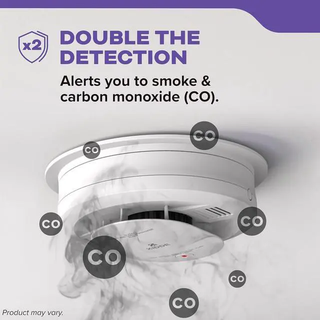 Alt view image 3 of 7 - Kidde Hardwired Smoke & Carbon Monoxide Detector, AA Battery Backup Smoke Alarm, Interconnectable, LED Warning Light Indicators, 2 Pack