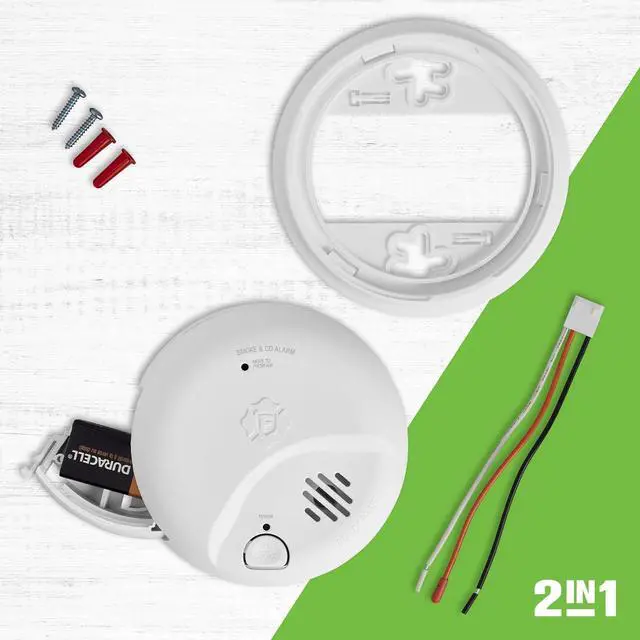 Alt view image 3 of 6 - First Alert Combination Smoke & Carbon Monoxide Alarm, Interconnect Hardwire Detector with Battery Backup, SMICO100-AC, 1-Pack