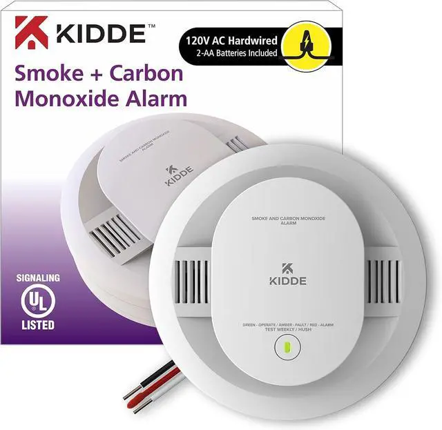 Main image of Kidde Hardwired Smoke & Carbon Monoxide Detector, AA Battery Backup, Interconnectable, LED Warning Light Indicators