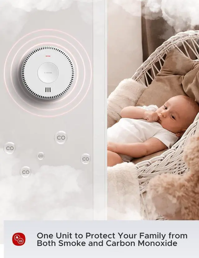 Alt view image 3 of 7 - X-Sense Hardwired Combination Smoke and Carbon Monoxide Detector, Hardwired Interconnected Smoke and CO Detector Alarm with Replaceable Battery Backup, XP04, 3-Pack