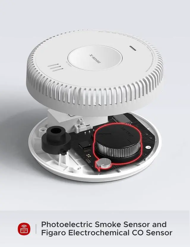 Alt view image 4 of 7 - X-Sense Hardwired Combination Smoke and Carbon Monoxide Detector, Hardwired Interconnected Smoke and CO Detector Alarm with Replaceable Battery Backup, XP04, 3-Pack