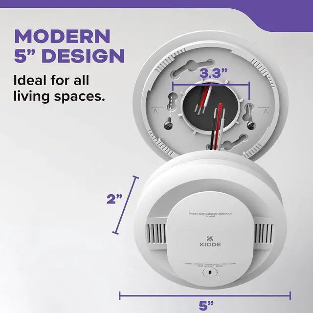 Alt view image 7 of 7 - Kidde Smoke & CO Detector, Hardwired & AA Battery Backup, 30CUAR-V, 1 Pack