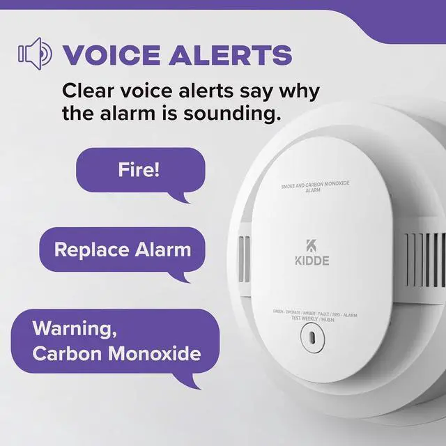 Alt view image 5 of 7 - Kidde Smoke & CO Detector, Hardwired & AA Battery Backup, 30CUAR-V, 1 Pack