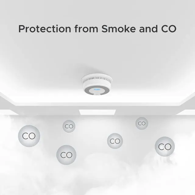 Alt view image 6 of 7 - X-Sense 10-Year Battery Combination Smoke Carbon Monoxide Alarm Detector with Large LCD Display (Standalone Model)