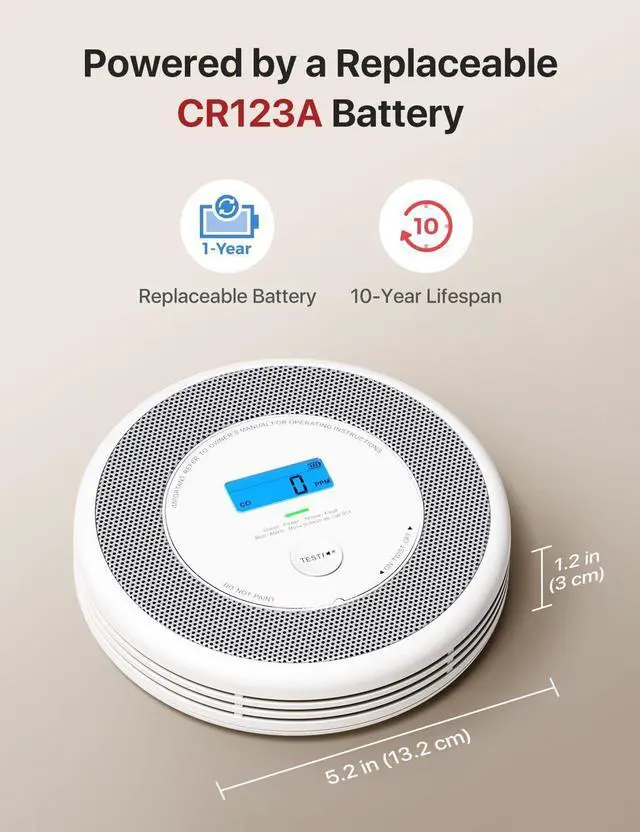 Alt view image 2 of 7 - X-Sense Smart Smoke Detector and Carbon Monoxide Detector with Voice Location, Wi-Fi Smoke Detector Carbon Monoxide Detector Combo with Real-Time App Notifications, XP0A-iR, 1-Pack