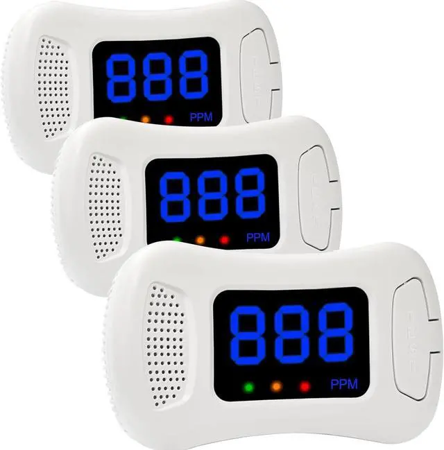 Main image of 3 Packs Carbon Monoxide Detectors,CO Alarm Detector Monitor Battery Operated with PPM Value Display,Carbon Monoxide Alarm with Sound &Light Warning,Accurate & Easy to Read,for Home Kitchen Office