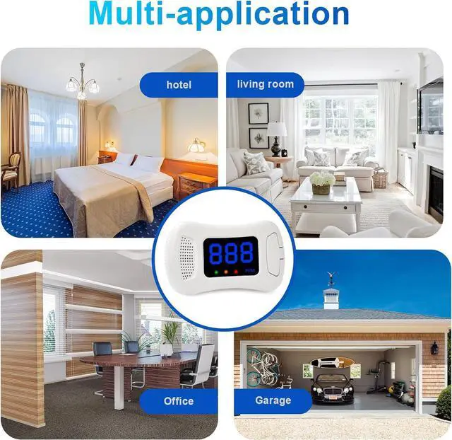 Alt view image 5 of 7 - 3 Packs Carbon Monoxide Detectors,CO Alarm Detector Monitor Battery Operated with PPM Value Display,Carbon Monoxide Alarm with Sound &Light Warning,Accurate & Easy to Read,for Home Kitchen Office