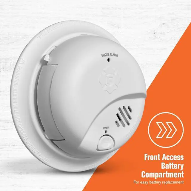 Alt view image 2 of 6 - Smoke Alarm Battery-Operated Detector with Test & Silence Button SMI100 1-Pack