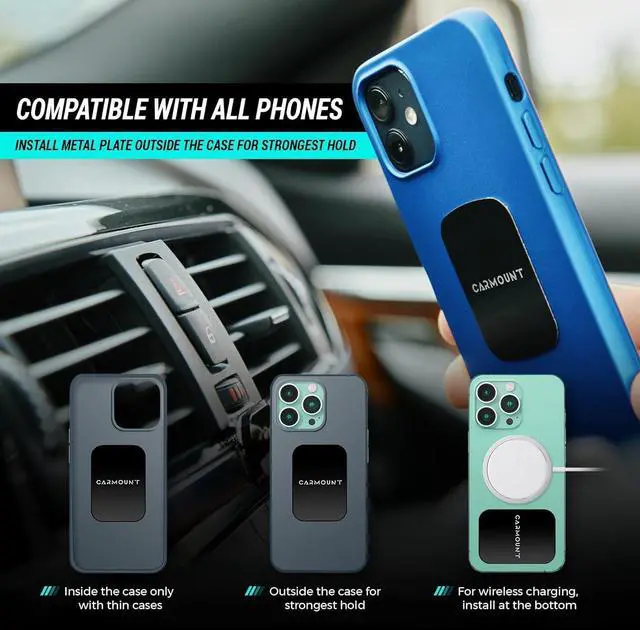Alt view image 6 of 7 - F1 Dashboard Car Mount | Magnetic Phone Holder for Car, Ultra Strong 8X N52 Magnets, 360° Rotation, Universal Dash Mount for All Phones (2-Pack) | Car Mount Magnet