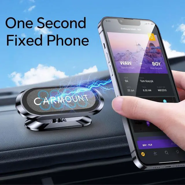 Alt view image 2 of 7 - 2-Pack Magnetic Phone Holder for CarSuper MagnetsCarmount 2.0 Magnetic phone Mount360°RotationUniversal Dashboard Cell Phone Holders for Your Car Phone Mount for Car Mount for iPhone & All Car