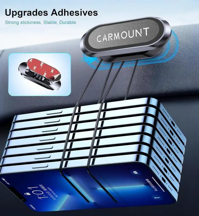 Alt view image 4 of 7 - 2-Pack Magnetic Phone Holder for CarSuper MagnetsCarmount 2.0 Magnetic phone Mount360°RotationUniversal Dashboard Cell Phone Holders for Your Car Phone Mount for Car Mount for iPhone & All Car