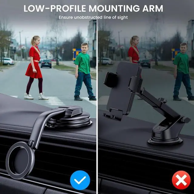 Alt view image 6 of 7 - for Magsafe Car Mount,Strong Magnets & Low Profile Magnetic Phone Holder for Car Dashboard Windshield Universal Hands Free Car Phone Holder for iPhone 15 14 13 12 Pro Max Plus Android