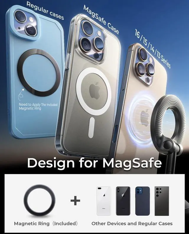 Alt view image 7 of 7 - 2025 Upgraded Vacuum Magnetic Phone Holders for Your Car 360° Adjustable Foldable Magsafe Suction Cup Phone Mount for iPhone [89+LBS Suction+2800gf Magnet] Car Truck Accessories for Men Women