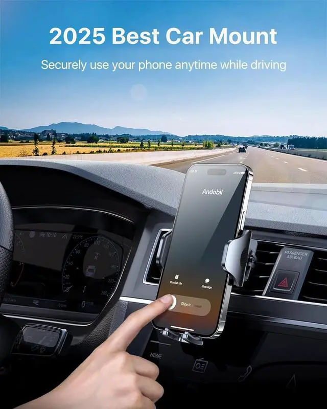 Alt view image 6 of 7 - Phone Holders for Your Car - Air Vent Phone Mount Ultra-Stable Metal Clip with Anti-Shake & 360° Rotation Universal Car Mount Fit iPhone 16/15/14/13/12 Pro Max/Android/ Galaxy