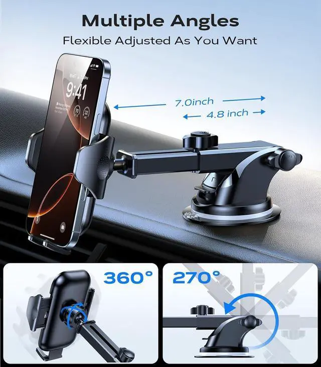 Alt view image 5 of 7 - VICSEED [True Strongest Suction] [Pro Rally Racing-Grade] Phone Holders for Your Car 2025 Upgraded Car Phone Holder Mount Truck Stand Cradle for iPhone 16 Pro Max Samsung All Phones, Light Blue