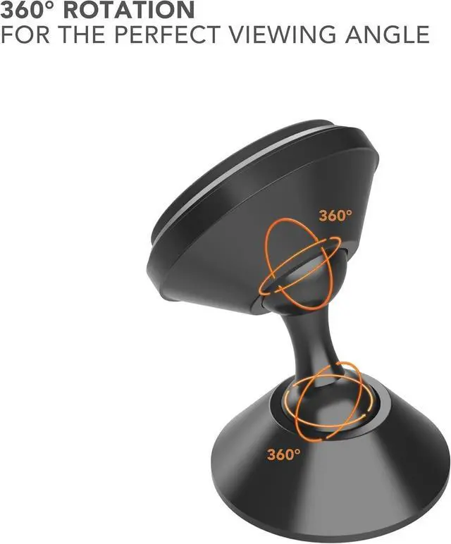 Alt view image 3 of 7 - ROKFORM - Adjustable Magnetic Car Mount, 360 Degree Swivel with 3M VHB Tape, Cell Phone Holder, Aluminum Dashboard Phone Mount Stand for Truck Car & Van (Black)