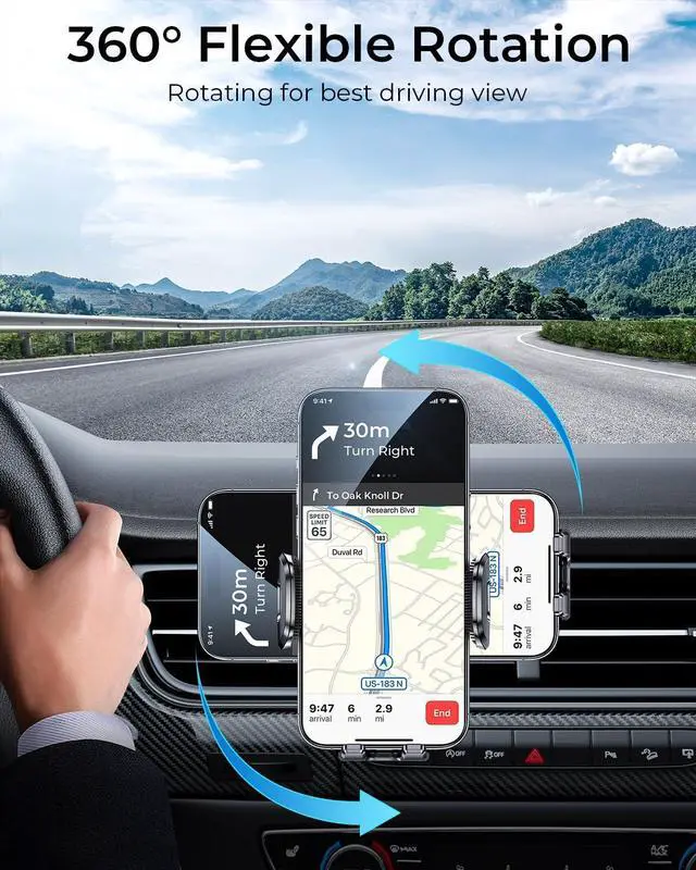 Alt view image 7 of 7 - MRGLAS 2025 Upgraded Phone Holders for Your Car with New Metal Hook Clip, Handy Air Vent Cell Phone Car Mount [One Hand Operation], Universal Automobile Cradle for iPhone Android and All Smartphones