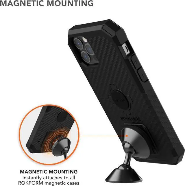 Alt view image 2 of 7 - ROKFORM - Adjustable Magnetic Car Mount, 360 Degree Swivel with 3M VHB Tape, Cell Phone Holder, Aluminum Dashboard Phone Mount Stand for Truck Car & Van (Black)