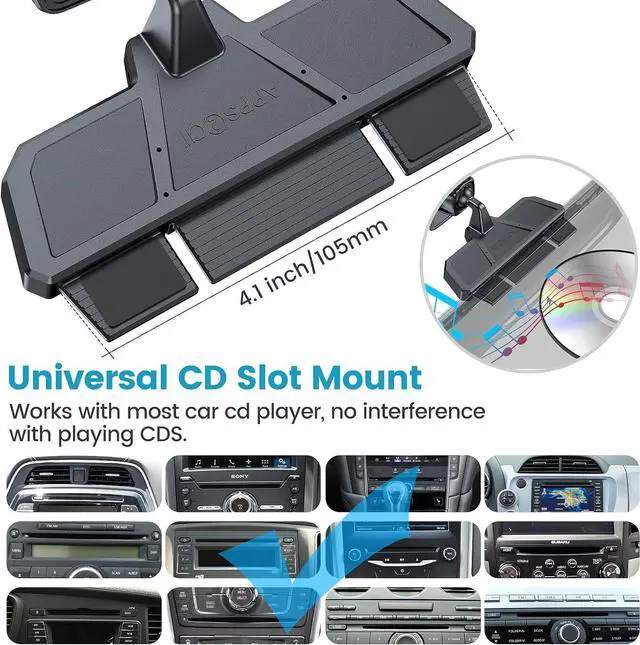 Alt view image 5 of 6 - Magnetic CD Phone Holder for Car Anti Shake Magnet CD Slot Phone Mount Car Truck Accessories Compatible with iPhone  & All Cellphones for Smartphone Mobile