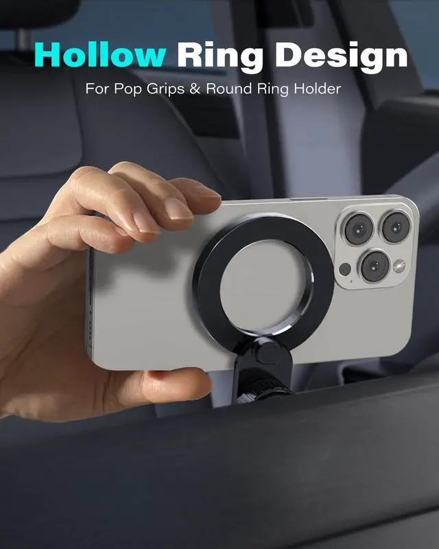 Alt view image 2 of 7 - 1Zero for Magsafe CD Phone Holder for Car [17 Strong Magnets] Magnetic CD Player Phone Mount, Hollow Socket CD Slot Phone Mount for iPhone 15 14 13 12 Series Pop Grip Ring Holder Magsafe Case