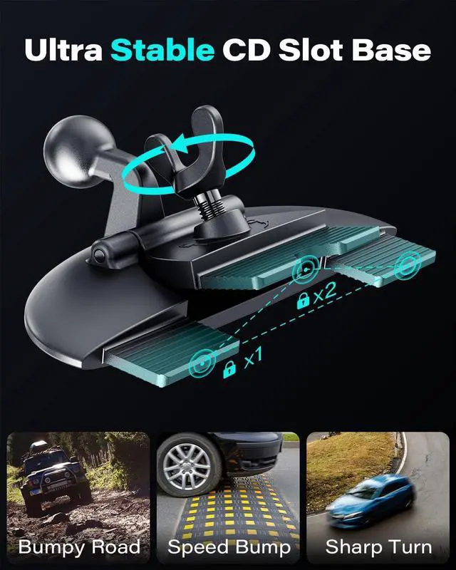 Alt view image 6 of 7 - 1Zero for Magsafe CD Phone Holder for Car [17 Strong Magnets] Magnetic CD Player Phone Mount, Hollow Socket CD Slot Phone Mount for iPhone 15 14 13 12 Series Pop Grip Ring Holder Magsafe Case