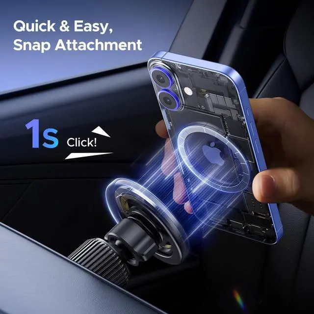 Alt view image 5 of 7 - Car Phone Mount for Magsafe Air Vent Car Mount Magnetic Phone Holder Compatible with iPhone 16 15 14 13 12 Pro Max Strongest Magnet Black