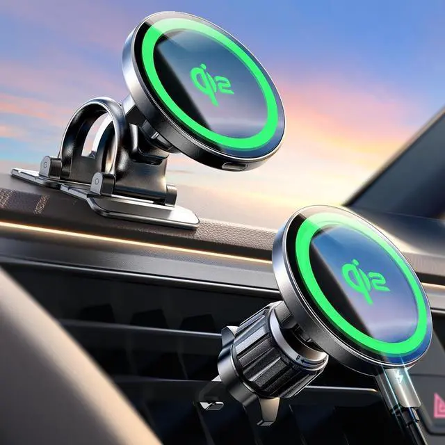 Main image of LISEN for Qi2 15W MagSafe Car Mount Charger,Super Fast Magnetic Wireless Car Charger for iPhone 16 Pro Max AccessoriesQi2 MagSafe Charger Fits iPhone 16 15 14 13 12,Samsung with MagSafe Case