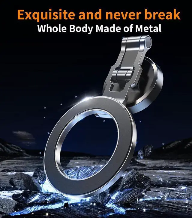 Alt view image 6 of 7 - Kaistyle for Magsafe Car Mount360° Adjustable Magnetic Phone Holder for Car Holder MountAll-Metal Foldable Cell Phone Holders for Your Car Dash for iPhone 16 Pro Max 15 14 13 12 Plus Mini