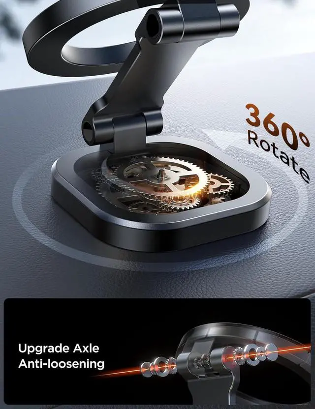 Alt view image 2 of 7 - JOYROOM Fits MagSafe Car Mount,360° Rotation & All Metal Ultra Magnetic Phone Holder Car, Car Magsafe Accessories for iPhone & MagSafe Case, Black