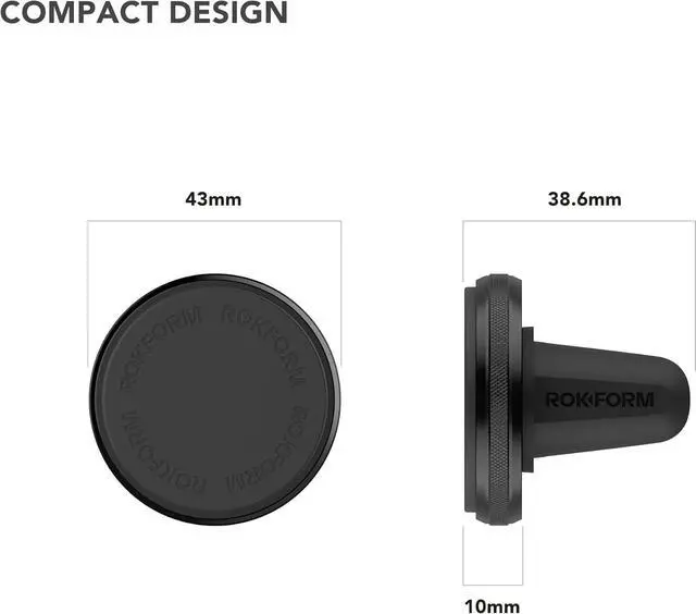 Alt view image 5 of 7 - Rokform - Magnetic Air Vent Mount, Super Grip Car Truck & Van Vent Clip, Aluminum Cell Phone Holder, Removable Vent Magnet Mount, Specially Designed for Rokform Cases (Black)