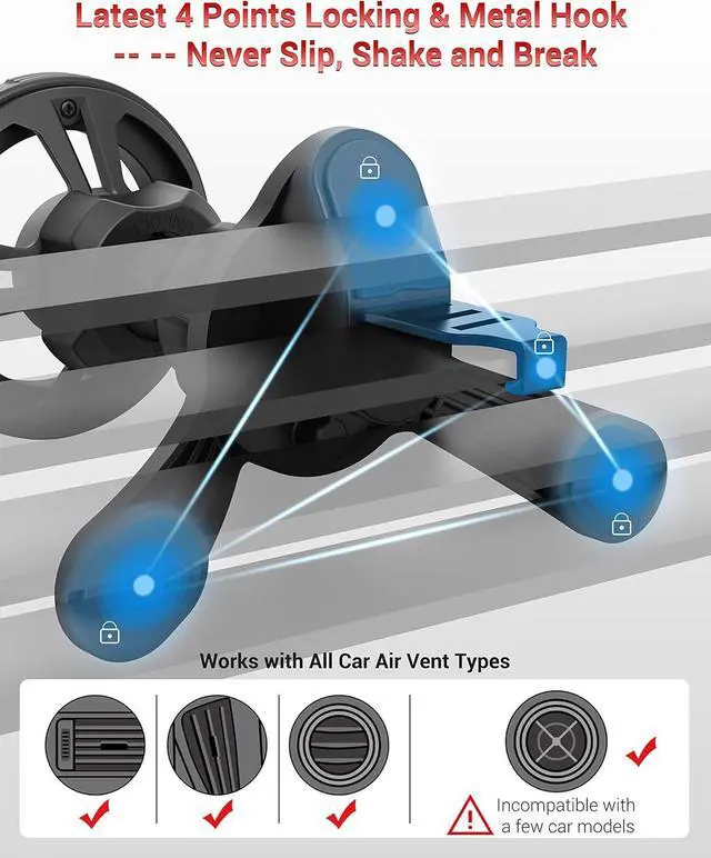 Alt view image 5 of 7 - PROfezzion for Metal MagSafe Car Mount, Deluxe Magnetic Phone Holders for Your Car Air Vent or Dashboard Compatible with iPhone 16 15 14 13 12 Pro Max Plus & All Phones, Hands Free and 360° Rotation