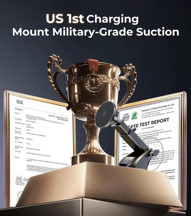 Alt view image 4 of 7 - New 2025 Vacuum Magnetic Phone Suction Holder, 15W Wireless Charger for MagSafe Car Mount & Dashboard Windshield Vent Holder, All-Weather Suction for Uber, iPhone 16/15/14 Pro Max Plus