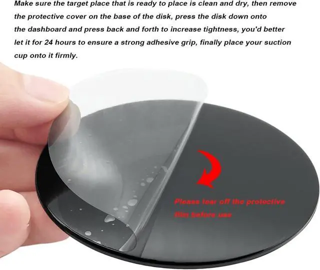 Alt view image 7 of 7 - 4 Pack 95mm Black Adhesive Dashboard Pad Mounting Disk, Mounting Disk for Suction Cup, Dash Mount Pad, 3.74 Inch Universal Suction Cup Adhesive Disc for GPS, Smartphones, Car Cameras