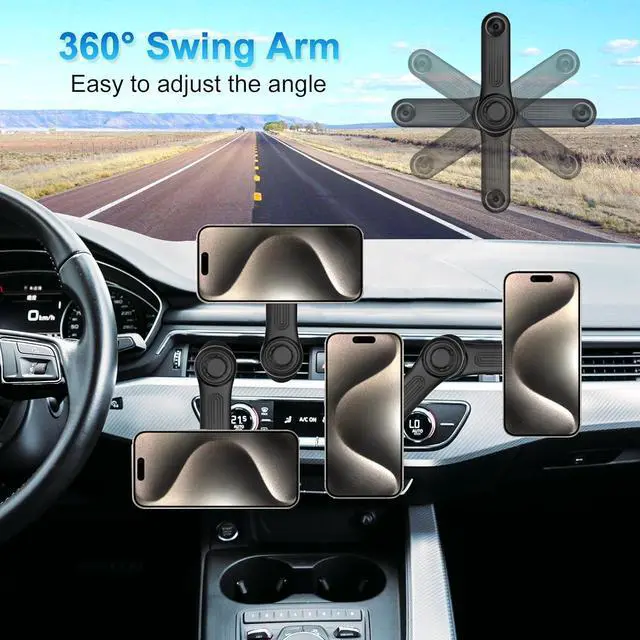 Alt view image 4 of 7 - Car Vent Clip for Car Mount [Never Blocking] Universal Car Phone Holder Mount Vent Clip Replacement 17mm Ball Joint Air Vent Clip for Car Fits Most Car Phone Holder and Wireless Car Charger