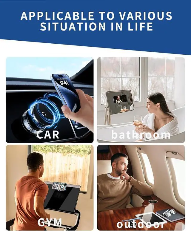 Alt view image 2 of 7 - Vacuum Magnetic Phone Holder Stand, Suction Cup Phone Mount,Foldable and Retractable Vacuum Suction Phone Holder,360°Adjustable Magsafe Car Mount for iPhone 16e 16 Pro Max 15 14 13 12