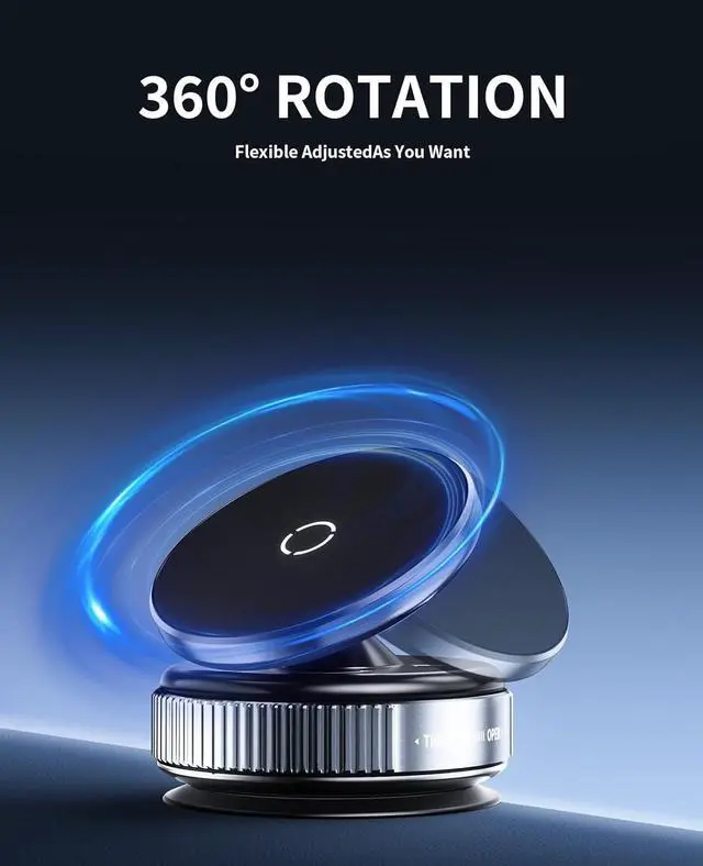 Alt view image 6 of 7 - Vacuum Magnetic Phone Holder Stand, Suction Cup Phone Mount,Foldable and Retractable Vacuum Suction Phone Holder,360°Adjustable Magsafe Car Mount for iPhone 16e 16 Pro Max 15 14 13 12