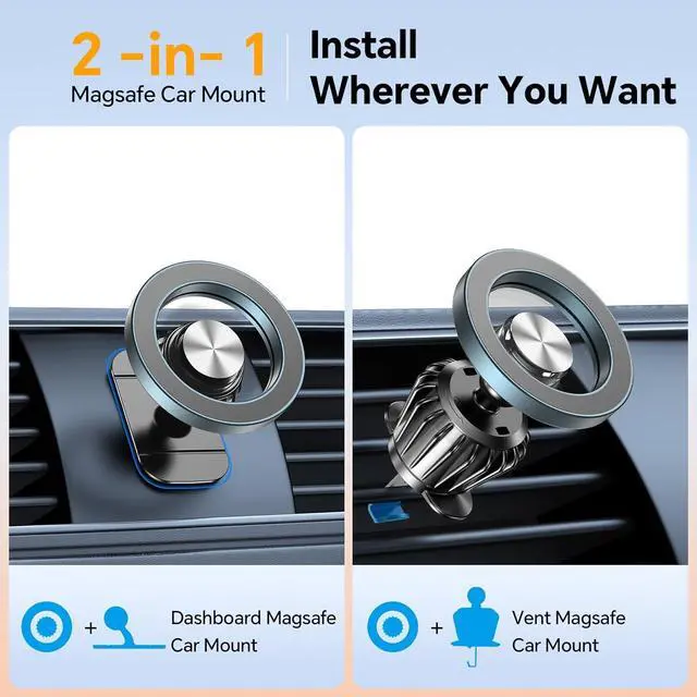 Alt view image 2 of 7 - for Magsafe Car Mount20 Strong MagnetsMagnetic Phone Holder for Car Phone Holder Mount Dash360°Cell Phone Holders for Your Car Accessories for Women Men iPhone 16 Pro Max 15 14 13 12 Plus